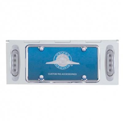 Stainless 1 License Plate Holder w/ Two 4 LED Reflector Lights - Amber LED/ClearLens