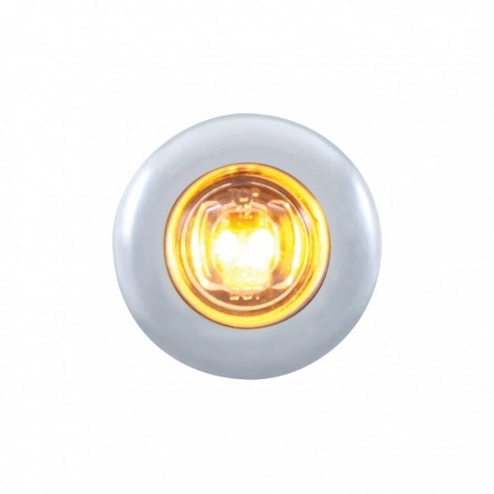 2 AMBER LED MINI CLEARANCE/MARKER LIGHT WITH STAINLESS STEEL BEZEL - AMBER