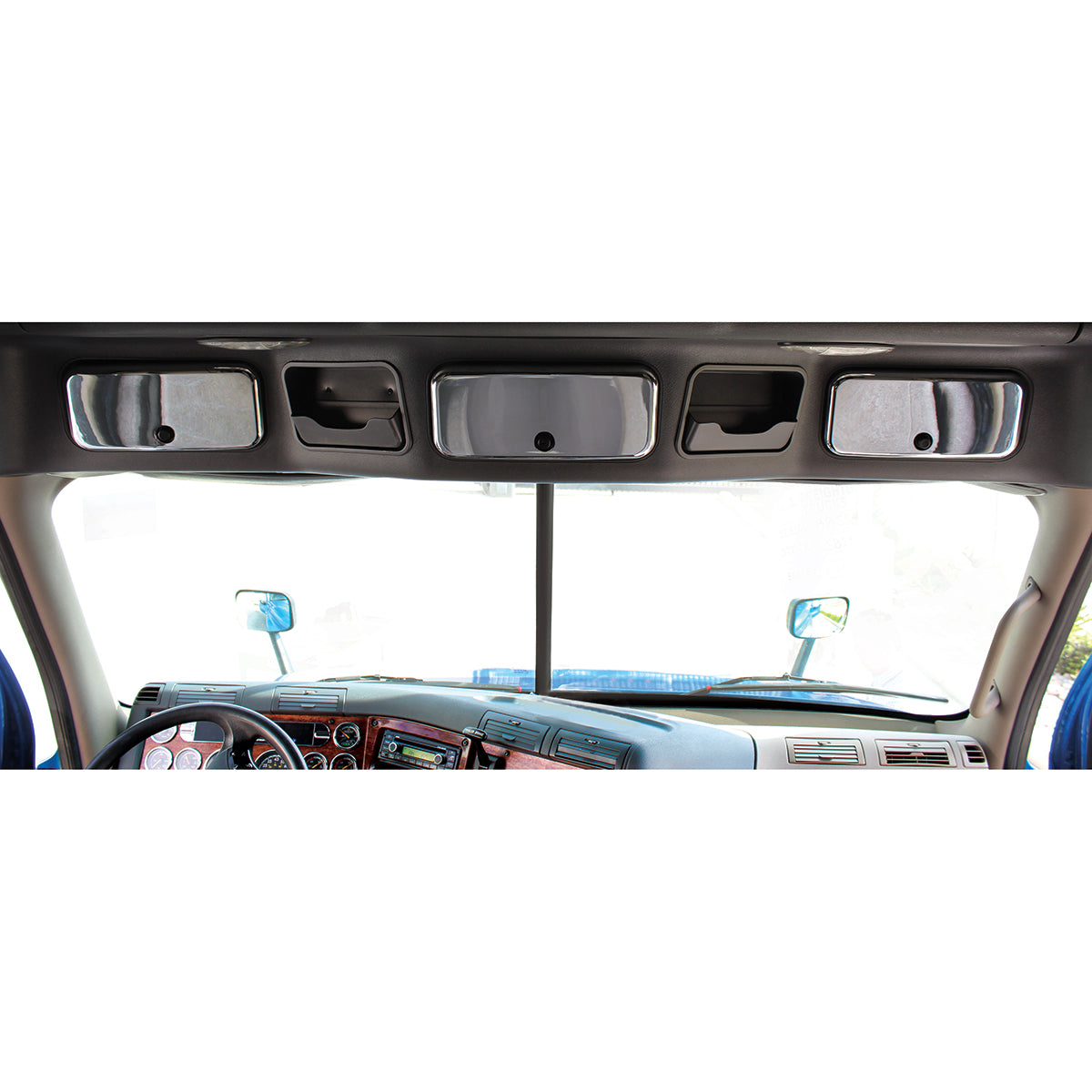 Chrome Freightliner Cascadia Storage Door Cover - Upper Center