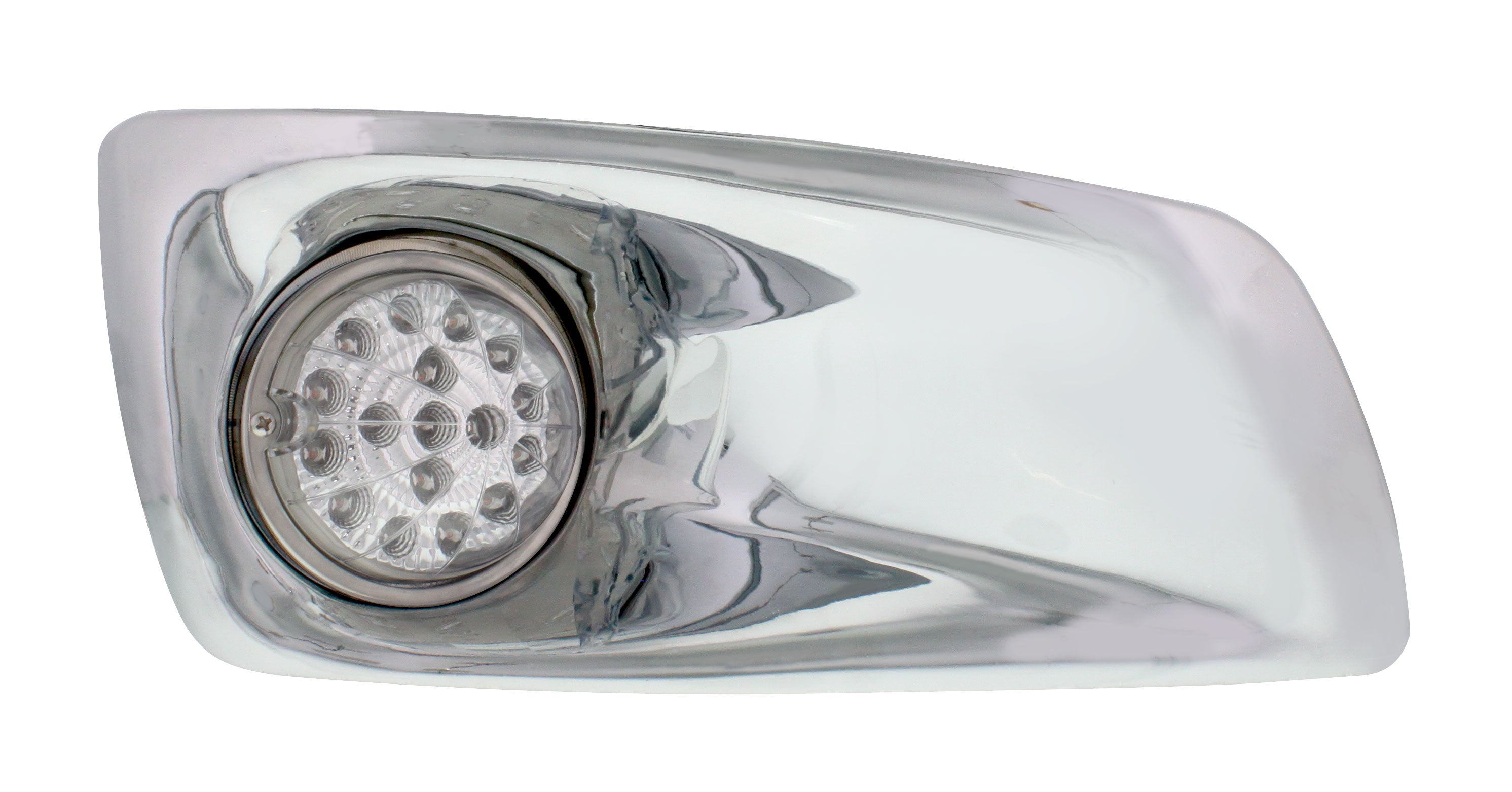 Bumper Light Bezel w/17 Amber LED Hi/Lo Clear Style Refl. Light For KW T660-Passenger -Clear Lens