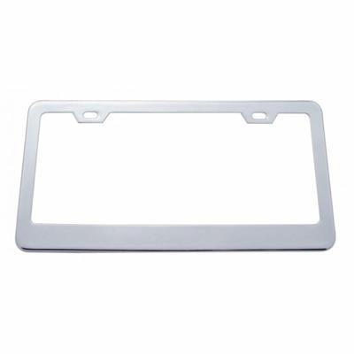 Chrome Wide Bottom 2 Hole License Plate Frame w/ 1 1/16