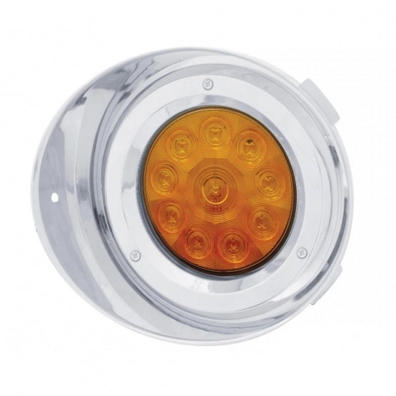 10 AMBER LED FREIGHTLINER DRIVER SIDE DRL CONVERSION KIT WITHOUT REFLECTOR WITH VISOR - AMBER LENS