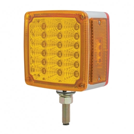 18 AMBER/RED LED SQUARE DOUBLE FACE SINGLE STUD REFLECTOR LIGHT - DRIVER SIDE