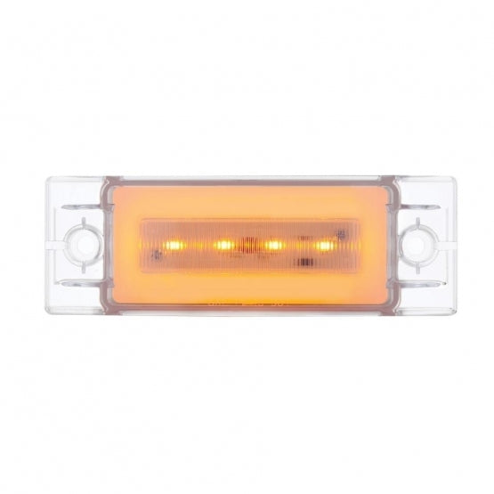 16 AMBER LED RECTANGULAR CLEARANCE/ MARKER LIGHT - GLO LIGHT - AMBER LENS