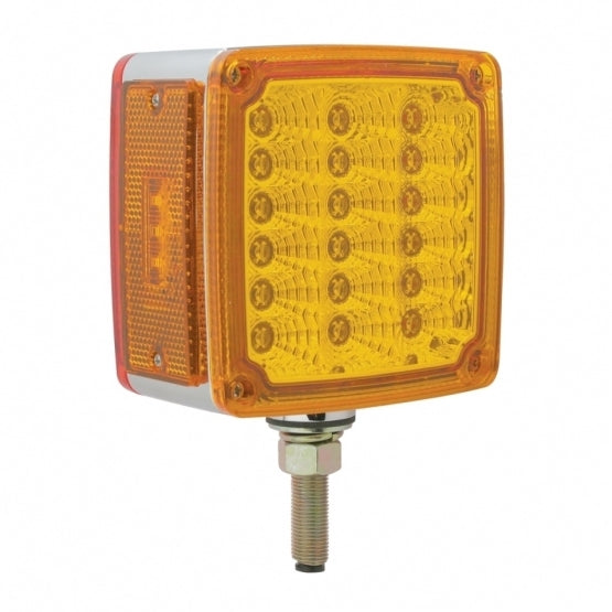 18 AMBER/RED LED SQUARE DOUBLE FACE SINGLE STUD REFLECTOR LIGHT - DRIVER SIDE