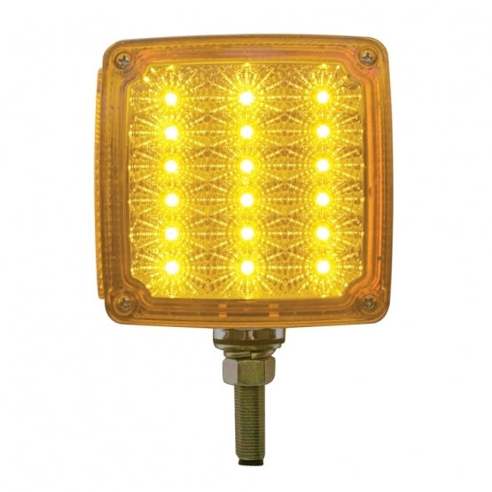 18 AMBER/RED LED SQUARE DOUBLE FACE SINGLE STUD REFLECTOR LIGHT - DRIVER SIDE