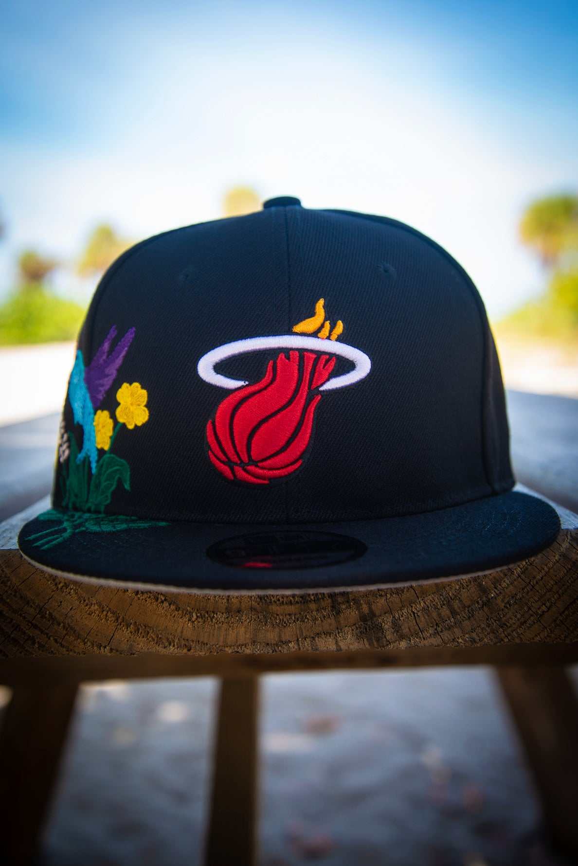 Miami Heat Hummingbird Floral 9Fifty New Era Fits Snapback Hat