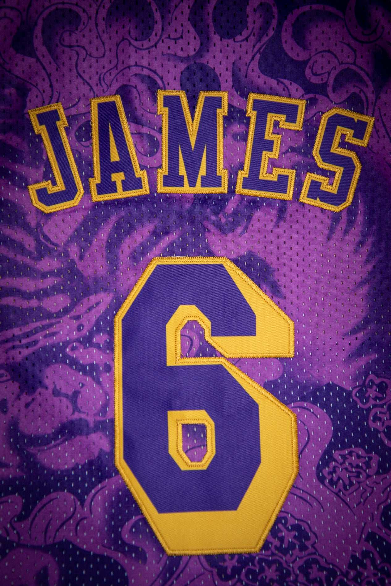 Lebron James Lakers Lunar New Year Hardwood Classics Basketball Jersey