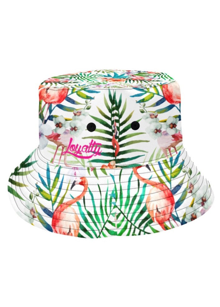 Flamingo Watercolor Pattern Reversible Unisex Bucket Hat