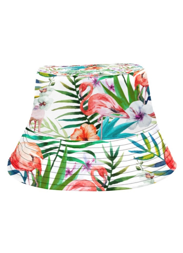 Flamingo Watercolor Pattern Reversible Unisex Bucket Hat