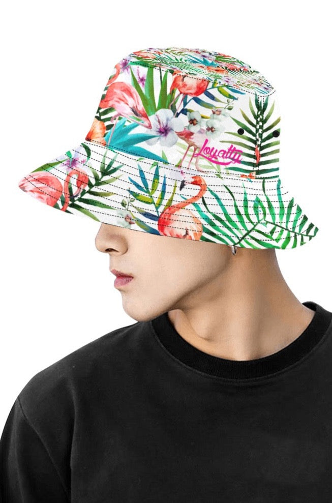 Flamingo Watercolor Pattern Reversible Unisex Bucket Hat