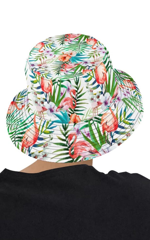 Flamingo Watercolor Pattern Reversible Unisex Bucket Hat