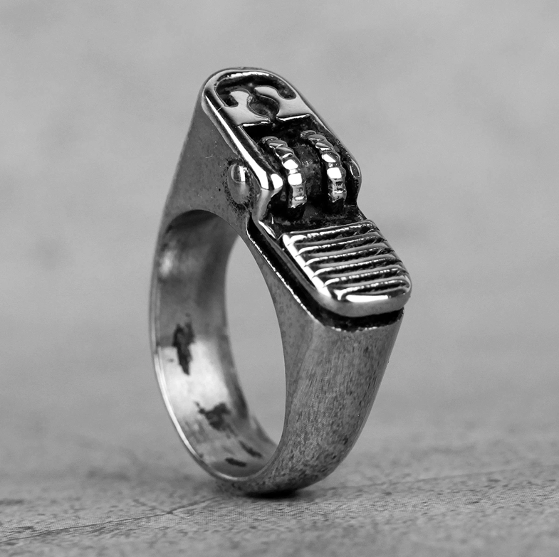 Rock n Roll Lighter Stainless Steel Unisex Ring