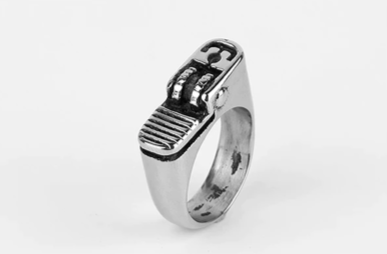 Rock n Roll Lighter Stainless Steel Unisex Ring