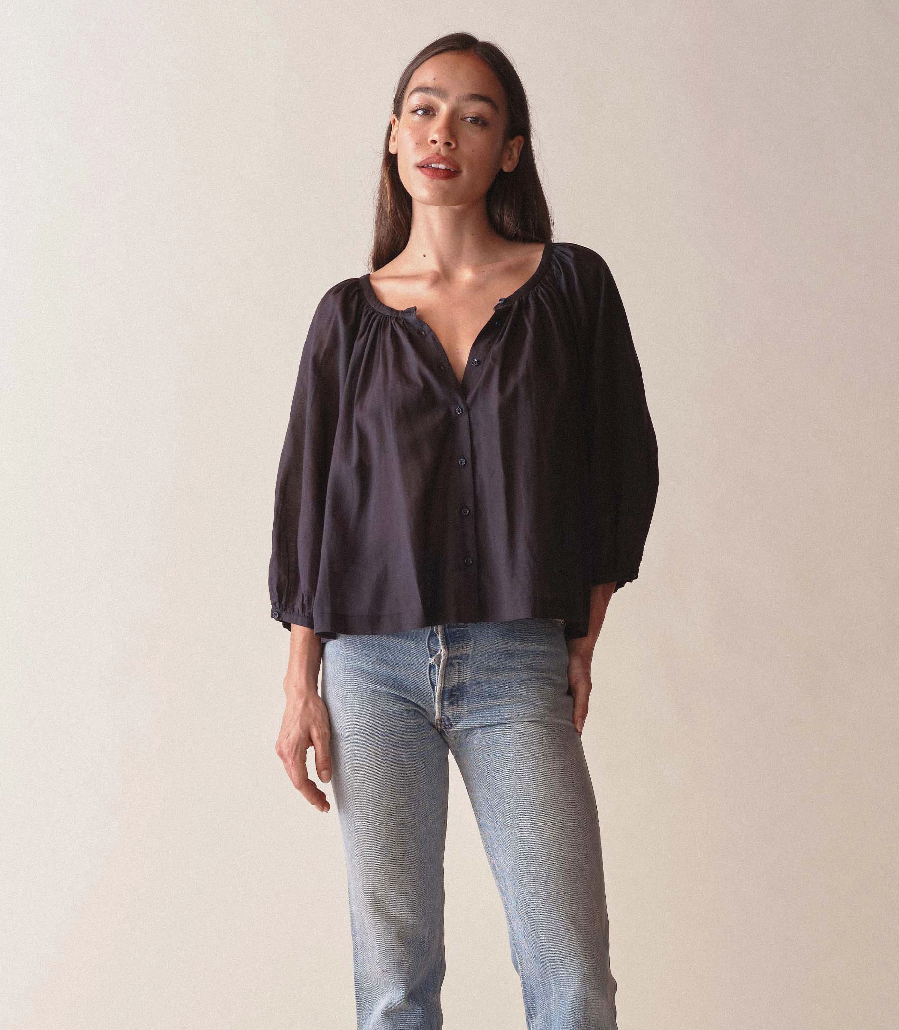 JIANA TOP -- NAVY