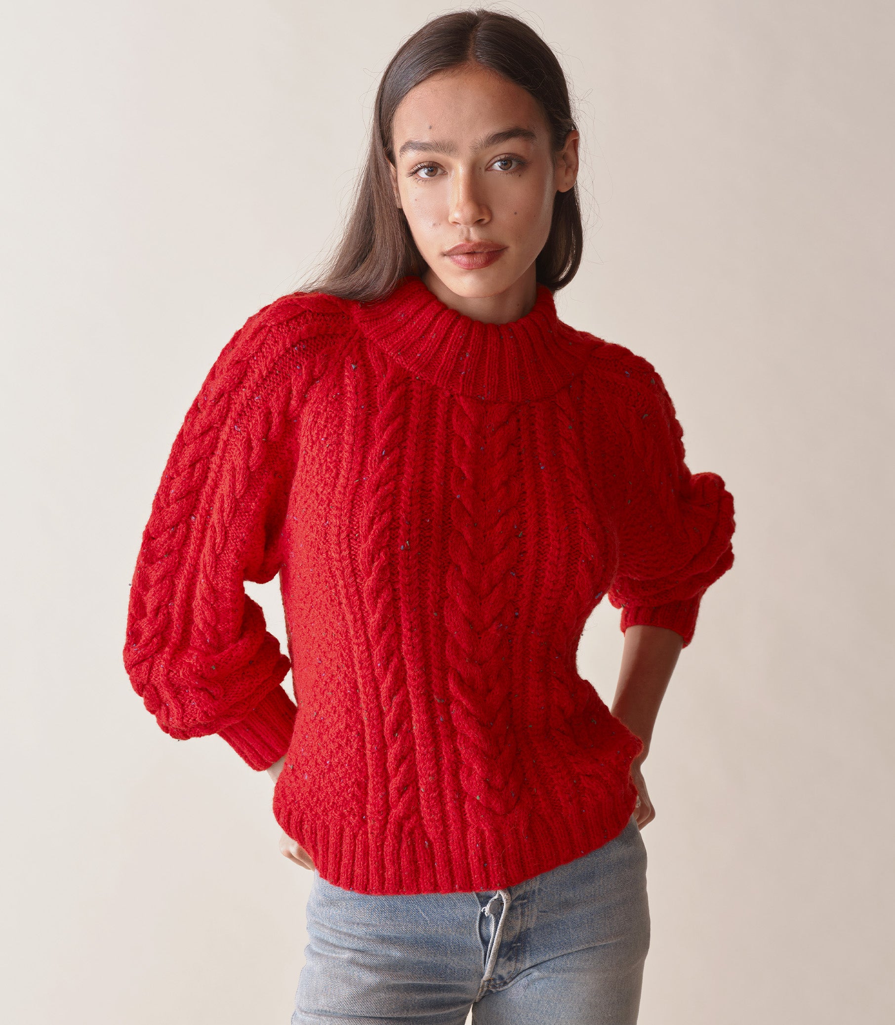 SERENA SWEATER -- RED SUMAC