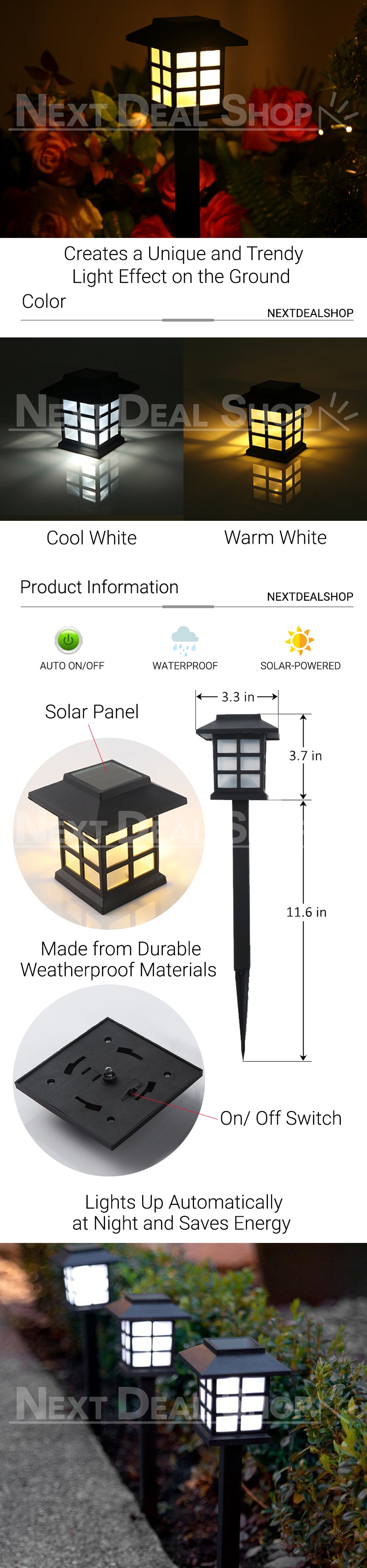 2 Packs SolarPowered Japanese Style Garden Lamps Next Deal Shop