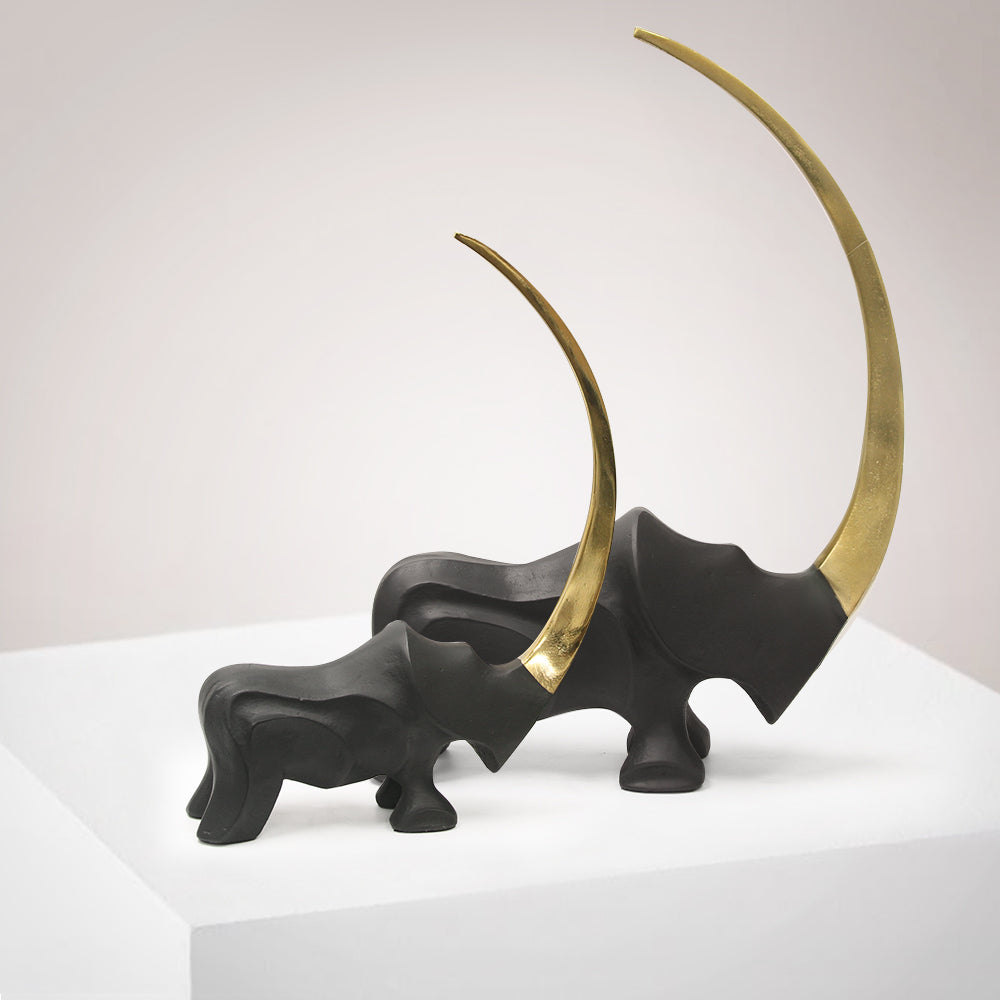  Crescent Rhino Figurine 