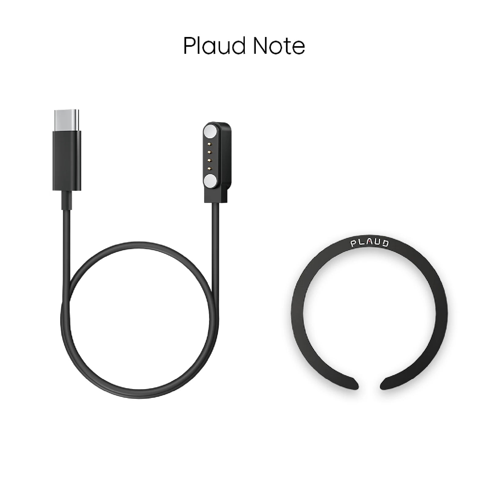 Magnetic charging cable and MagSafe ring for Plaud Note.
