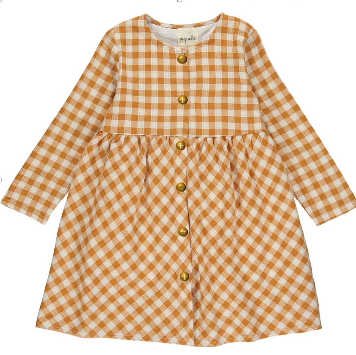 KIT DRESS PUMPKIN PLAID