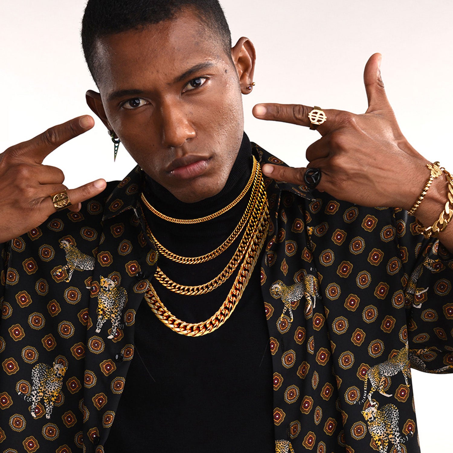 Cool Men Women Gold Chain Necklace Hiphop Curb Cuban Link Chain