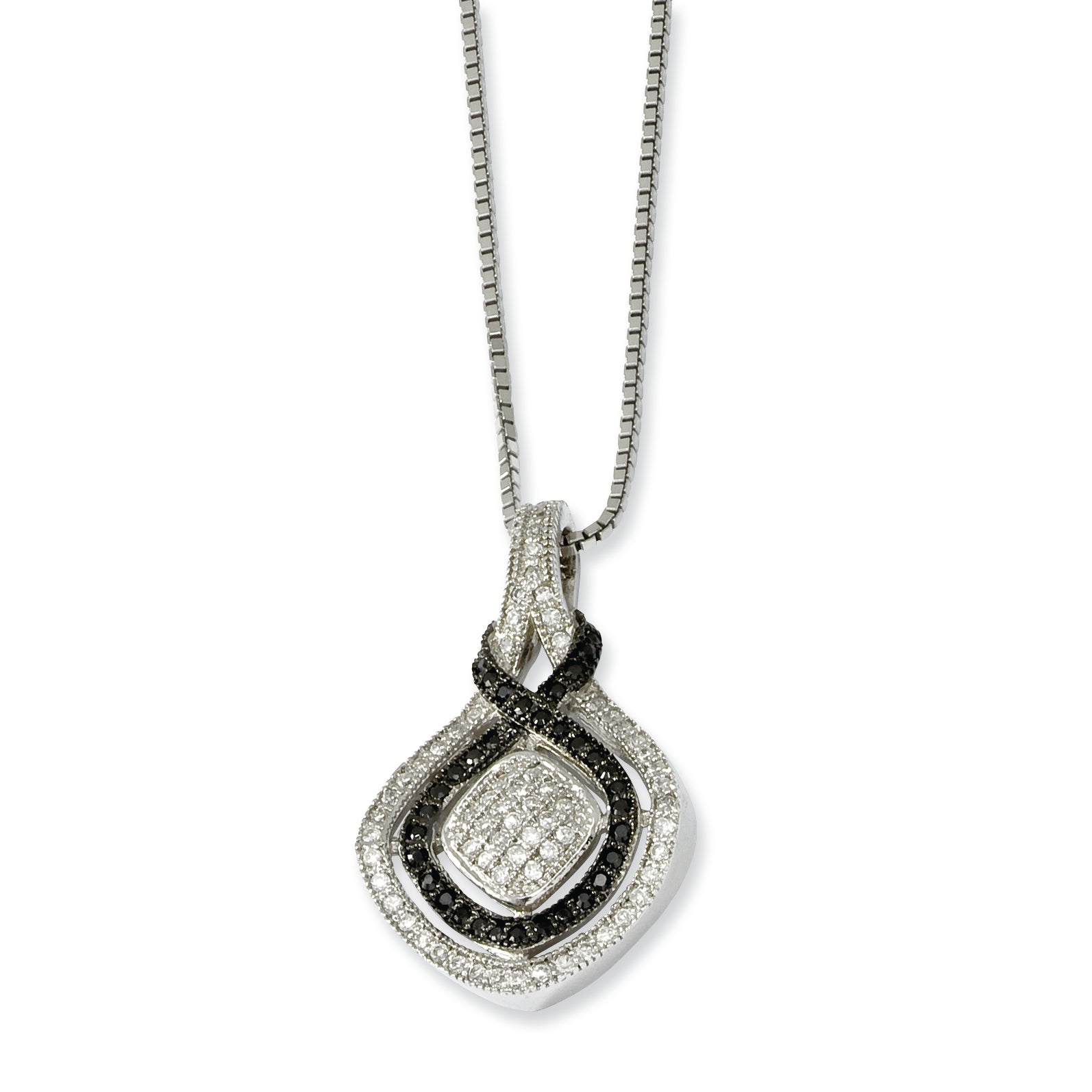 SS Rhodium-Plated CZ True Fire Necklace