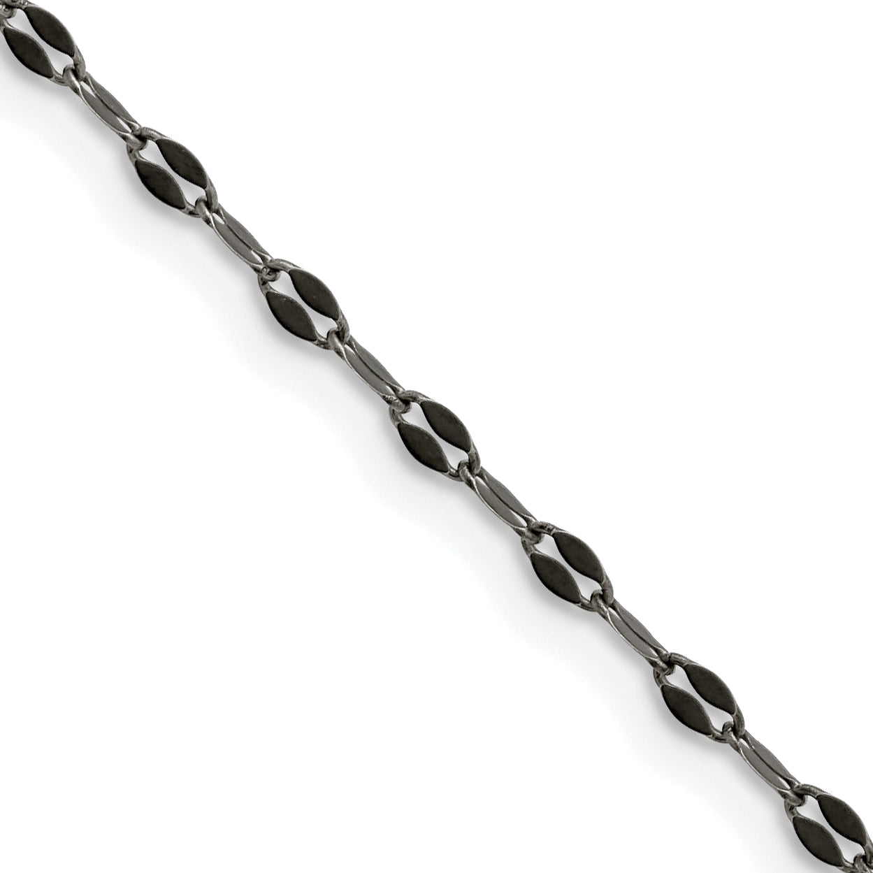 Chisel Stainless Steel Oxidized 2.5mm 16 inch Fancy Chain