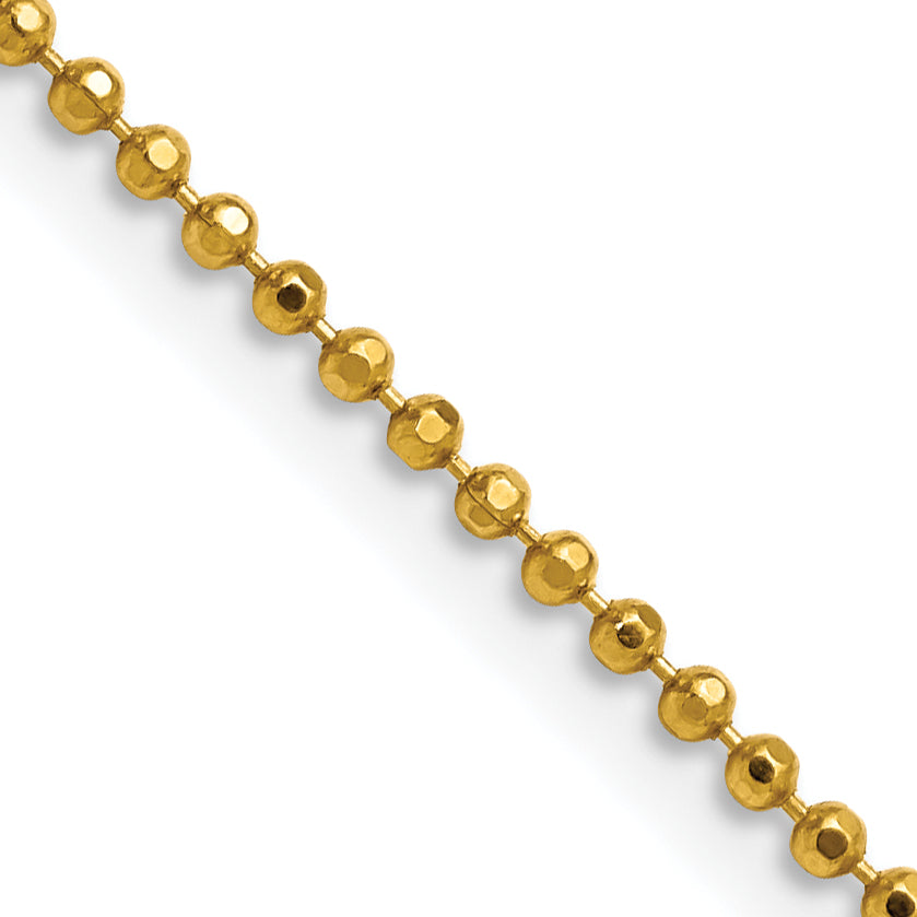 Chisel Gold-tone Brass 2.00mm Plated 16 inch Ball Chain