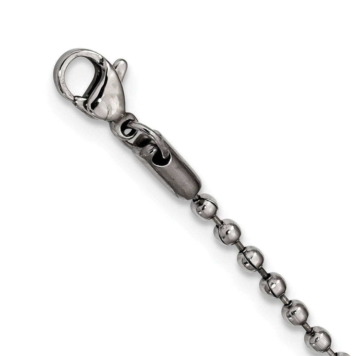 Chisel Stainless Steel Polished and Textured 2 Piece Cross Dog Tag on a 24 inch Ball Chain Necklace
