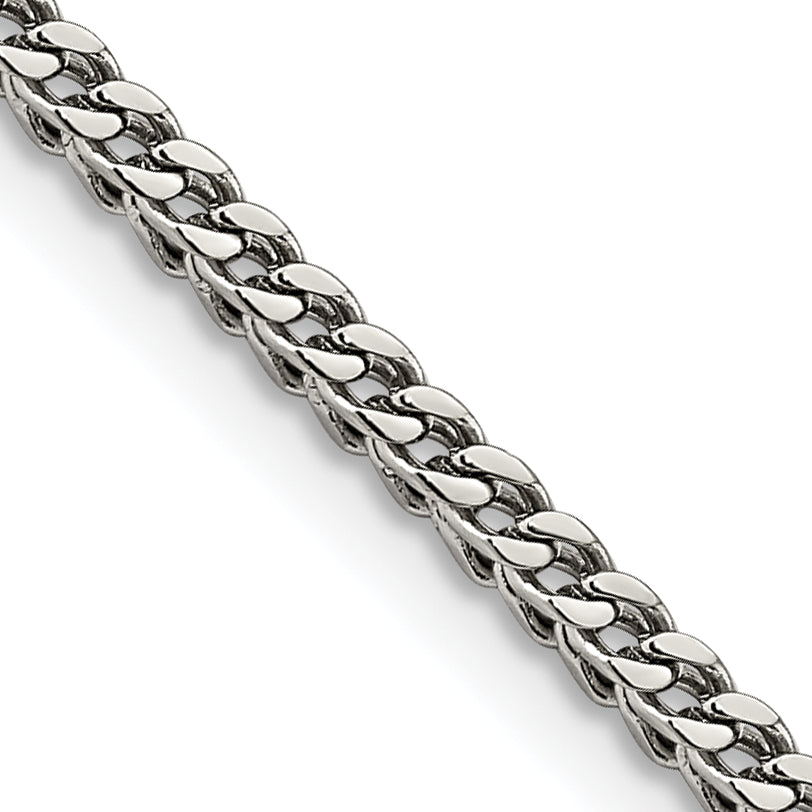 Chisel Stainless Steel Polished 3mm 18 inch Franco Chain