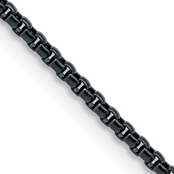 Chisel Stainless Steel Polished Blue and Grey IP-plated 2.5mm 18 inch Box Chain
