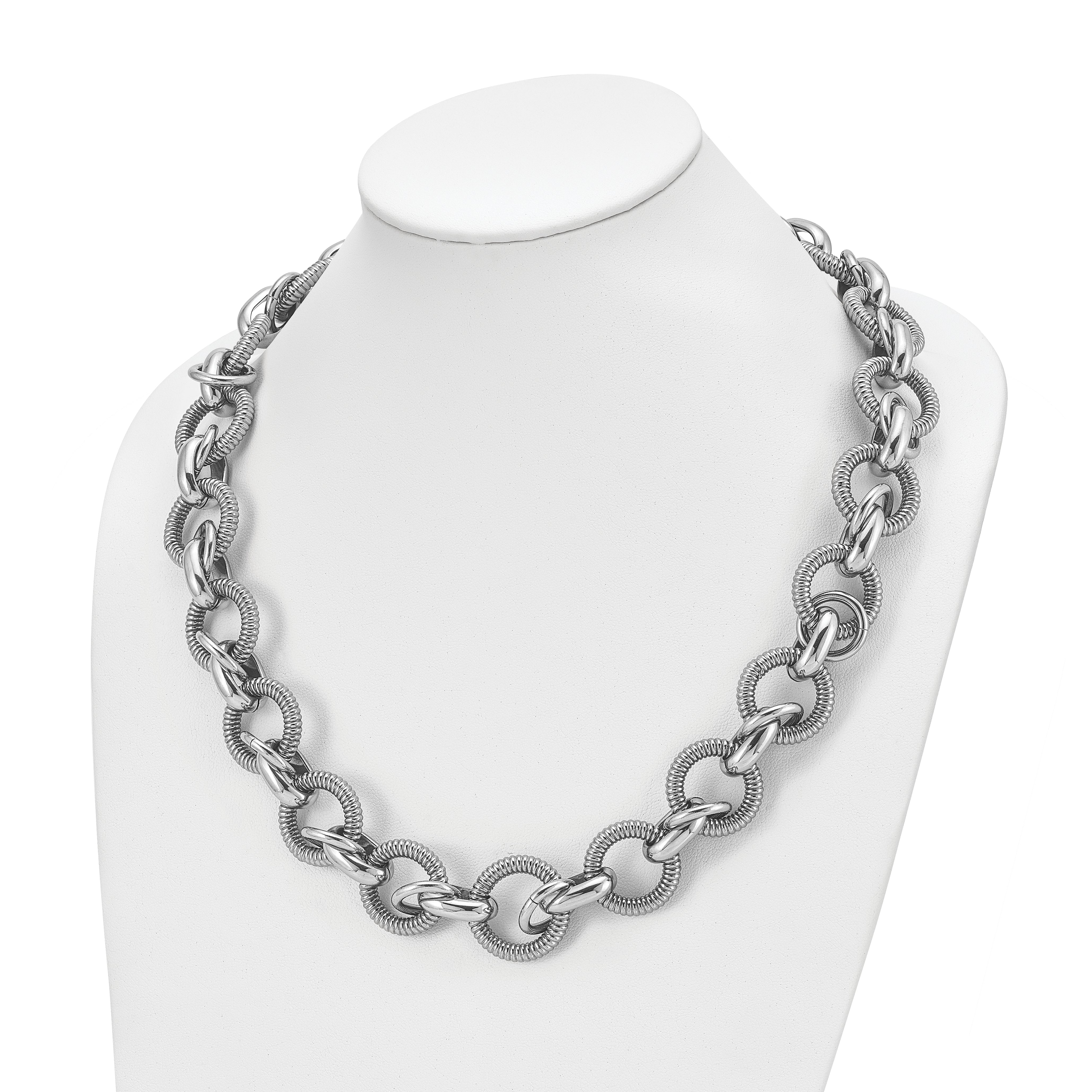 Stainless Steel Polished Fancy Link 22in Necklace
