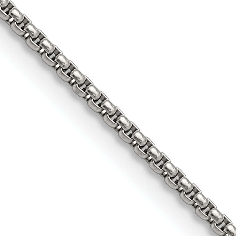 Chisel Stainless Steel Polished 2.2mm 16 inch Rounded Box Chain
