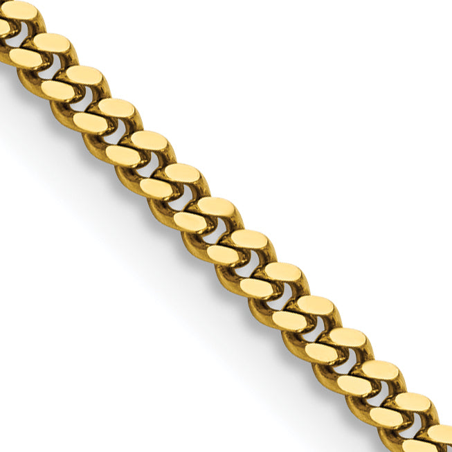 Chisel Stainless Steel Polished Yellow IP-plated 3mm 18 inch Curb Chain