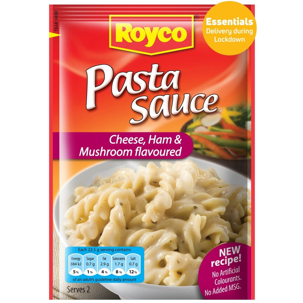ROYCO Pasta Sauce Cheese Ham & Mushroom, 45g