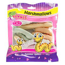 Yummee Snakes Marshmallows, 120g