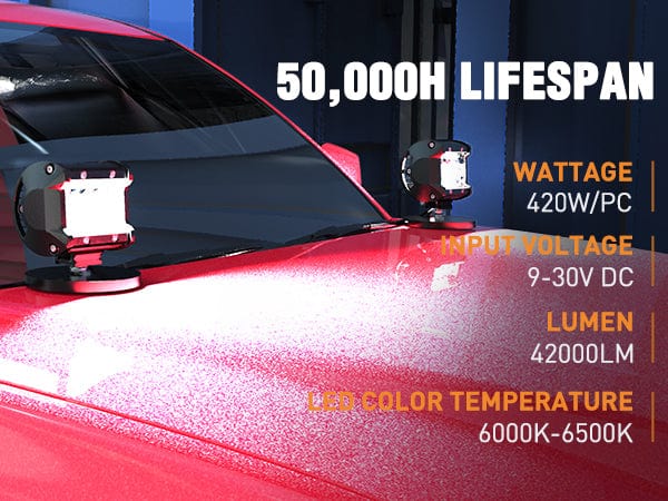 4 Inch 60W Triple Row Spot Flood LED Pods 