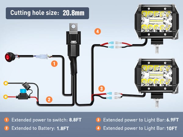4 Inch 60W Triple Row Spot Flood LED Pods 