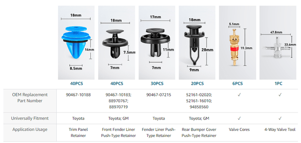 retainer clips