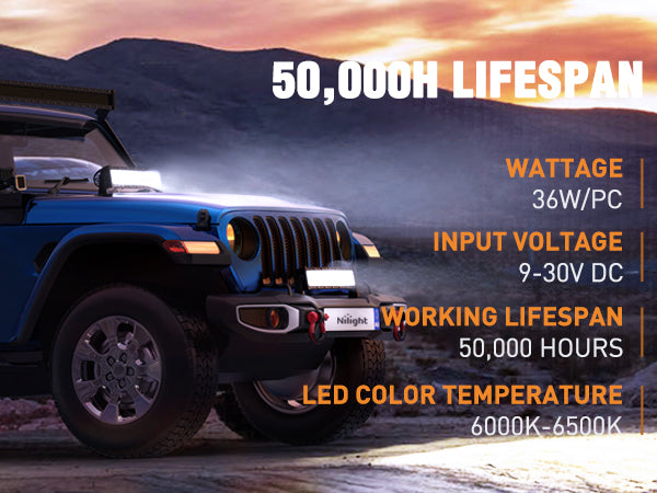 7 Inch 36W Double Row Spot LED Light Bar