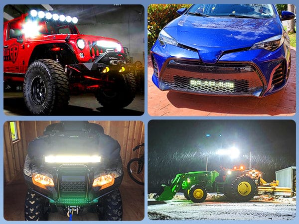 15 Inch 216W 21600LM Triple Row Spot Flood Led Light Bar