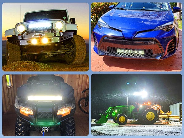 20 Inch 288W 28800LM Triple Row Spot Flood LED Light Bar