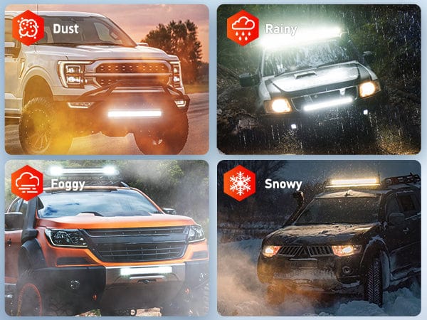 20 Inch 288W 28800LM Triple Row Spot Flood LED Light Bar