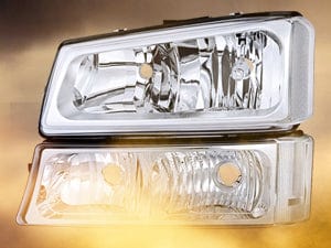 2003-2006 Chevy Silverado 1500 1500HD 2500 2500HD 3500 2007 Chevy Silverado 1500 2500 3500 Classic OE Style Chrome Housing Clear Reflector Headlight Taillight Assembly