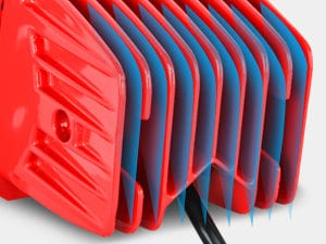 2Pcs 42W Flush Mount LED Lights with Wiring Harness Kit-2 Leads (Red Shell) Heat Dissipation