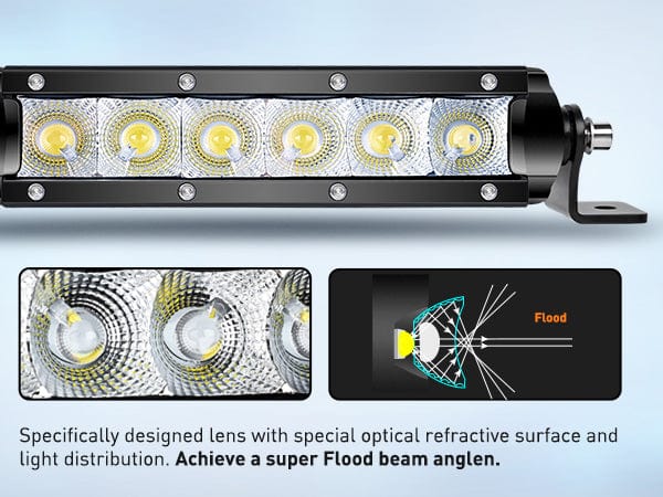 7 Inch 30W 3600LM Super Slim Flood Led Light Bars