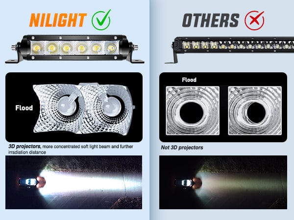 7 Inch 30W 3600LM Super Slim Flood Led Light Bars