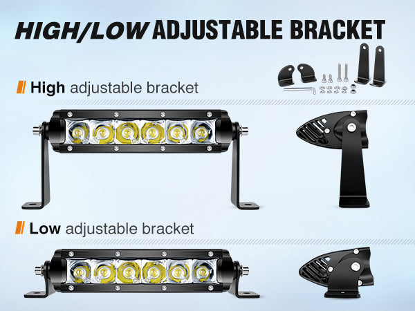 7 Inch 30W 3600LM Slim Spot LED Light Bars