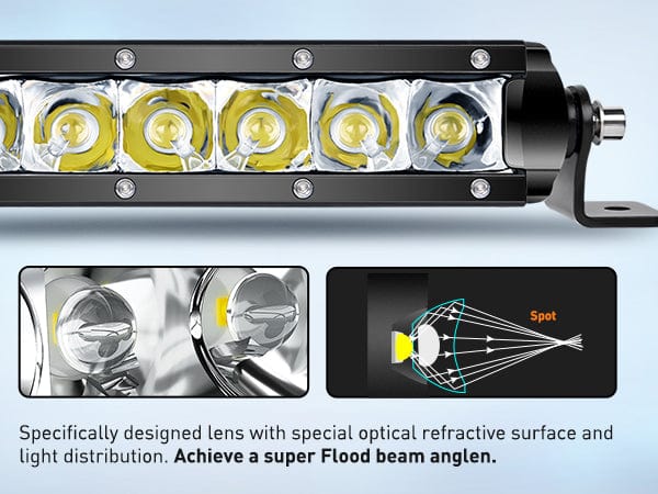 7 Inch 30W 3600LM Slim Spot LED Light Bars