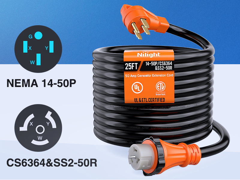50Amp 25FT Generator Extension Cord